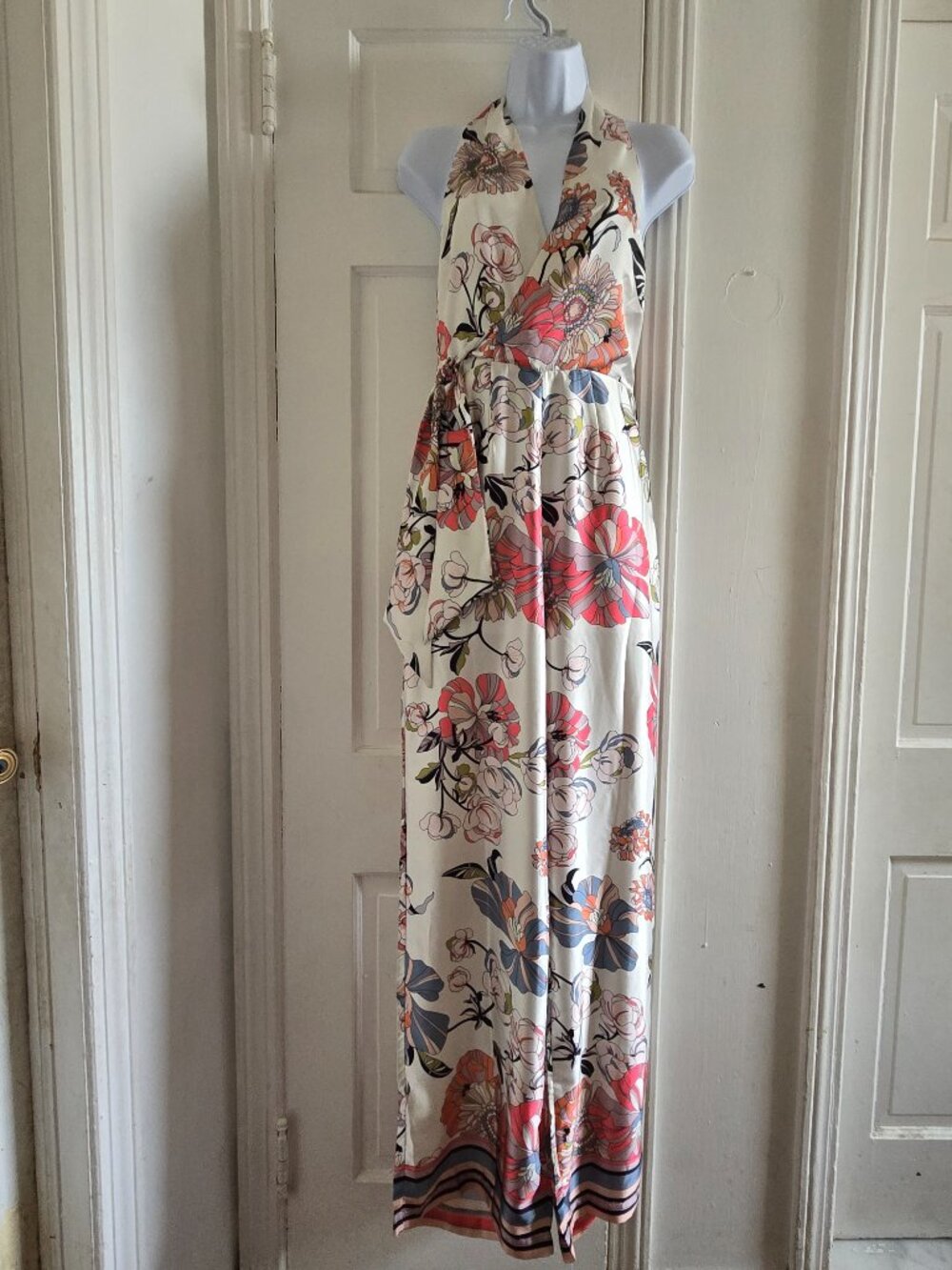 L'Atiste Floral print halter V-neck wide-leg jumpsuit
